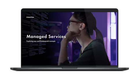 Image of laptop with cover slide of "Managed Services: Exploring new and fundamental concepts" white paper