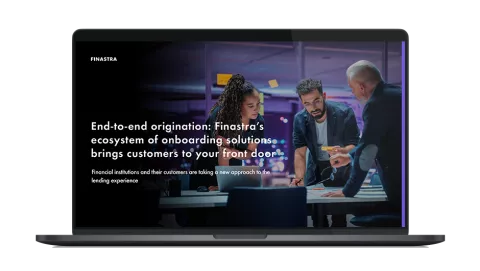 Image of laptop with cover slide for the "End-to-end origination with Originate" white paper