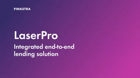 Cover slide for the "LaserPro end-to-end loan origination video"
