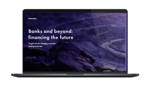 Image of laptop with cover slide of "Banks and beyond: financing the future" white paper