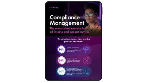 Image of tablet with cover slide for the Compliance Management infographic