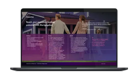 Image of laptop with cover slide of "Reach your maximum lending potential with Mortgagebot" infographic