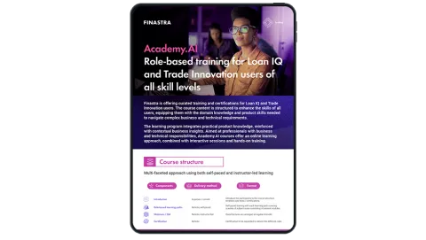 Image of tablet with cover slide for the "Academy.AI" infographic