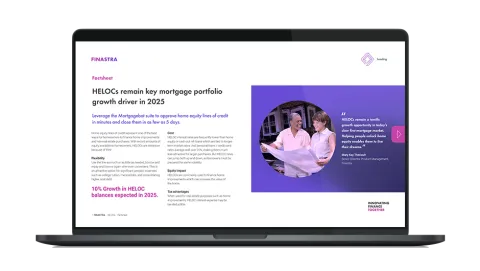 Image of laptop with cover slide for the "HELOCs are central to mortgage lending growth" factsheet