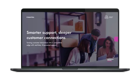 Image of laptop with cover slide of "Smarter support, deeper customer connections" white paper
