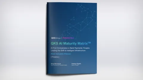 Cover image of "Finastra named as an MVP in the 2025 AI Maturity Matrix™: Integrated bank payments platform by QKS Group" report