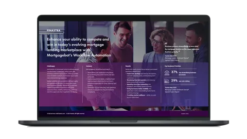 Image of laptop with cover slide of "Workflow automation spotlight" infographic