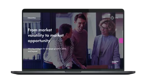 Image of laptop with cover slide of "From market volatility to market opportunity" whitepaper