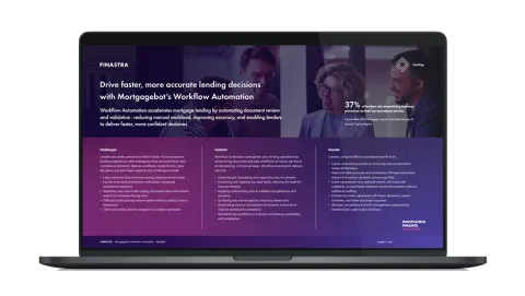 Image of laptop with cover slide of "Workflow automation spotlight" infographic