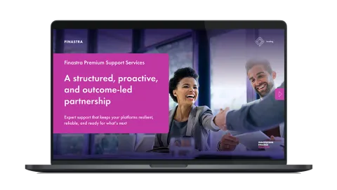 Image of laptop with cover slide of "A structured, proactive, and outcome-led partnership" brochure