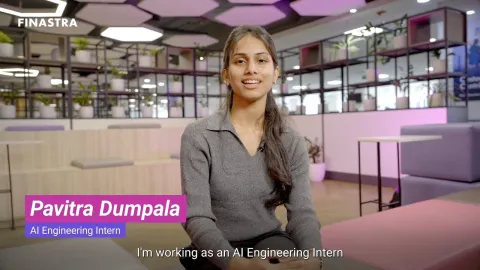 Cover image of the "Pavitra Dumpala, AI Engineering Intern, highlights the importance of building responsible and scalable AI solutions" employee story