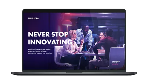 Image of laptop with cover slide for the "Never stop innovating" eBook