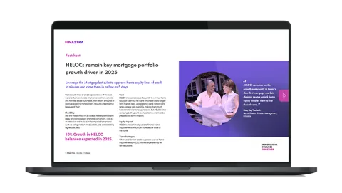 Image of laptop with cover slide for the "HELOCs are central to mortgage lending growth" factsheet