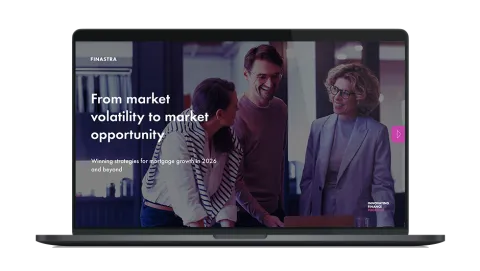 Image of laptop with cover slide of "From market volatility to market opportunity" whitepaper