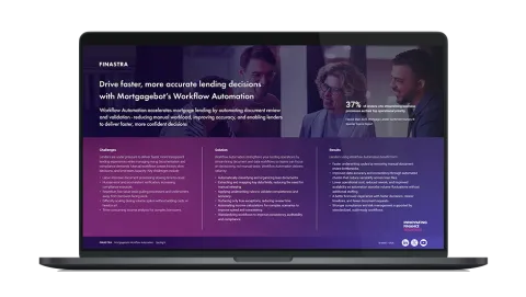 Image of laptop with cover slide of "Workflow automation spotlight" infographic