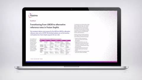 Transitioning from LIBOR in Fusion Sophis (Factsheet)