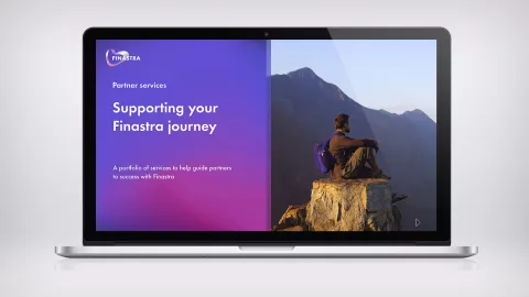 Man sitting on rock in mountains