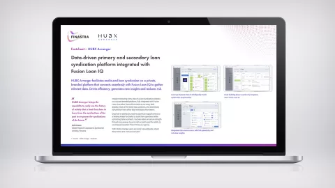 Image of laptop with HUBX Arranger factsheet
