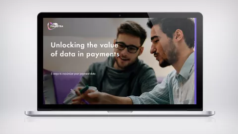 Image laptop with two men talking