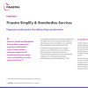 Image of laptop with cover slide of Finastra Simplify & Standardize Services Factsheet