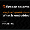 Image of laptop with cover slide for "A beginner’s guide for brands: What is embedded finance?" ebook