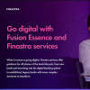 Image of laptop with cover slide for "Go digital with Fusion Essence and Finastra Services" brochure