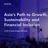 Image of laptop with cover slide for "Asia’s path to growth, sustainability and financial inclusion" white paper