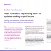 Image of laptop with cover slide for the Finastra Trade Innovation factsheet
