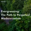 Image of laptop with cover slide of "Evergreening: The path to perpetual modernization" white paper