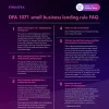 Image of tablet with cover slide of "Frequently asked questions about the DFA 1071 small business lending rule" brochure