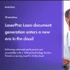 Image of laptop with cover slide for "LaserPro: Loan document generation enters a new era in the cloud" brochure