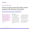 Image of laptop with cover slide of "Finastra LaserPro Connect API" factsheet