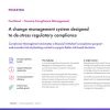 Image of laptop with cover slide for "Finastra Compliance Management" factsheet