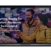 Image of laptop with cover slide of "Getting Ready for Instant Payments in Switzerland" ebook