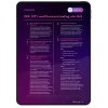 Image of tablet with cover slide of "Frequently asked questions about the DFA 1071 small business lending rule" brochure