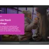 Image of laptop with cover slide of "Model Bank Package" brochure