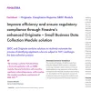 Image of laptop with cover slide of "Originate, Compliance Reporter SBDC Module Factsheet" brochure
