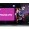 Image of laptop with cover slide for "Finastra Global PAYplus" solution overview