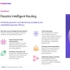 Image of laptop with cover slide of "Finastra Intelligent Routing" factsheet