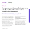 Image of laptop with cover slide for the "Manage more scalable cross-border payments with Thunes’ Direct Global Network via Finastra Financial Messaging" factsheet