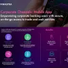 Image of laptop with cover slide of "Corporate Channels mobile app" brochure