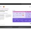 Image of laptop with cover slide of "Mastercard Move via Finastra Financial Messaging" brochure