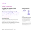 Image of laptop with cover slide of "Reimagine banking with Finastra Essence (Factsheet)" brochure