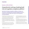 Image of tablet with cover slide of "Next-generation banking risk & regulatory management platform" factsheet