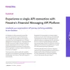 Image of laptop with cover slide of "Experience a single API connection with Finastra’s Financial Messaging API Platform" brochure